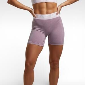 Gymshark Flex Seamless Shorts Light Purple Marl/Pink - 5" Inseam - Size Medium